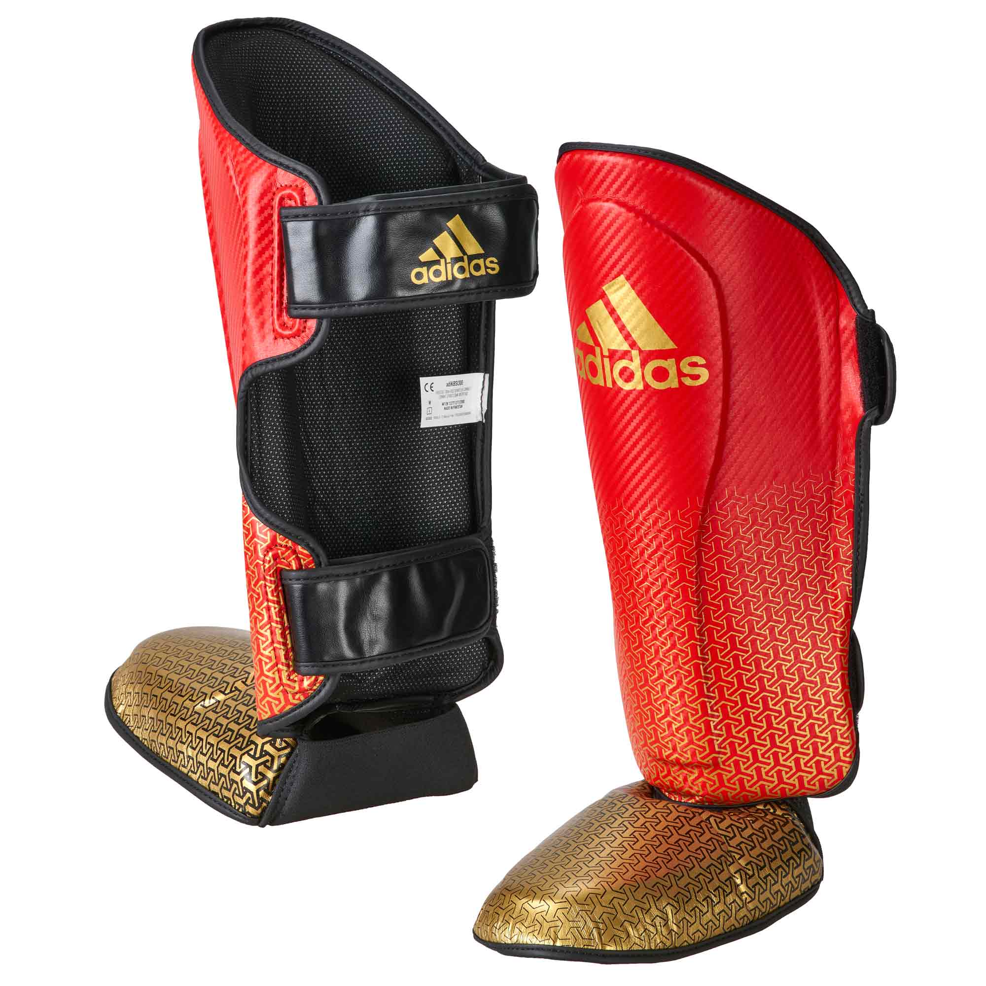 adiKBSI300-red_gold Adidas Pro Kickboxing Schienbein-Spannschutz red/gold