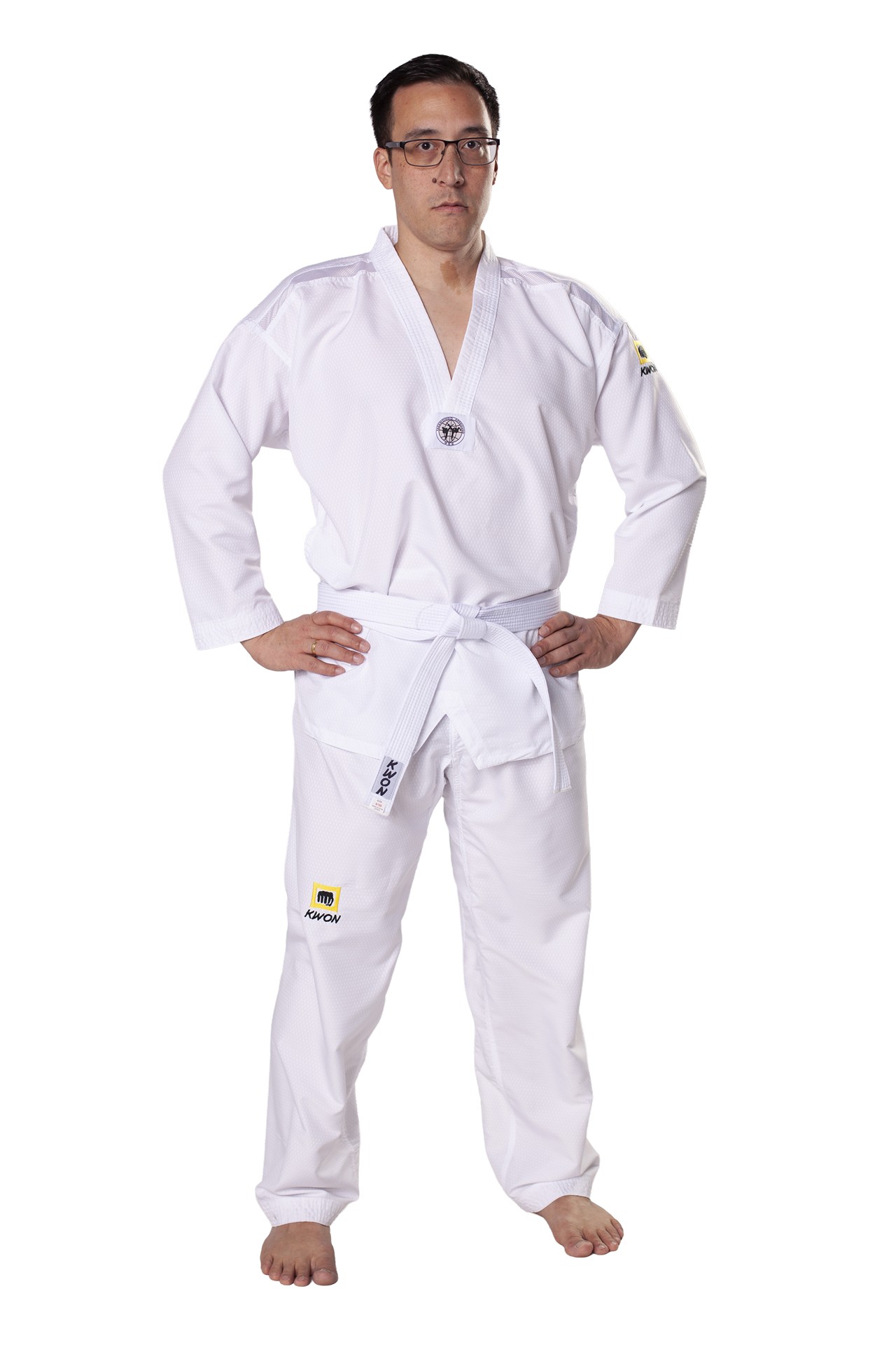 TKD Anzug Fightlite weisses Revers, WT rec.