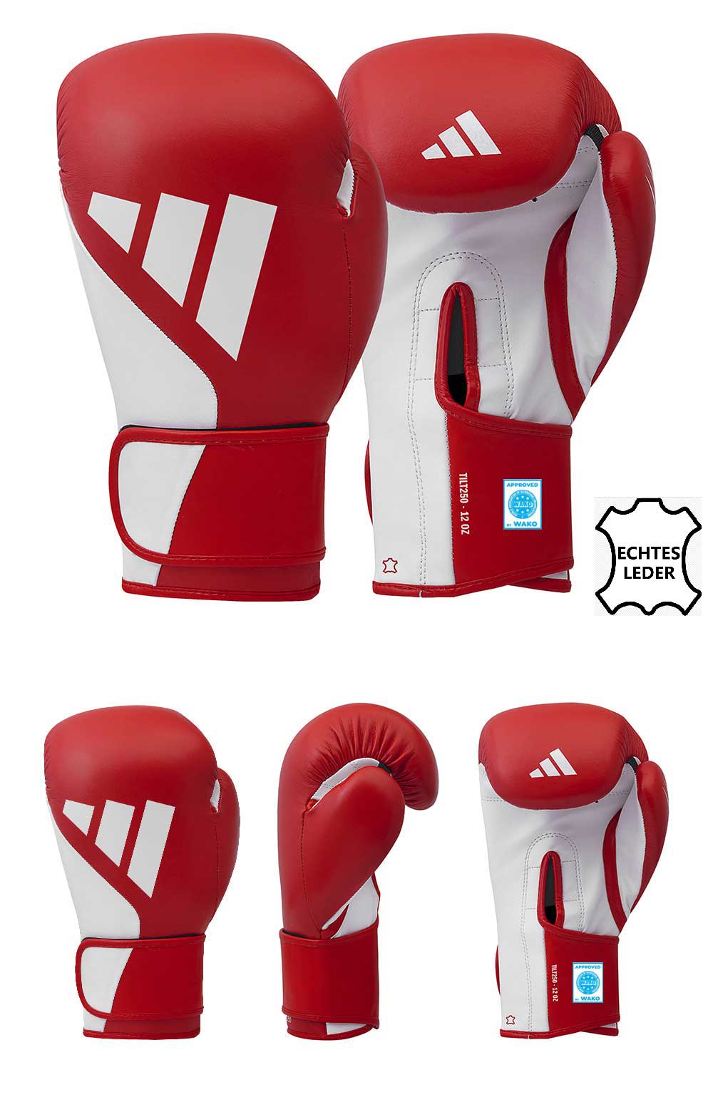 Adidas Boxhandschuhe SPEED TILT 250 Rot, WAKO