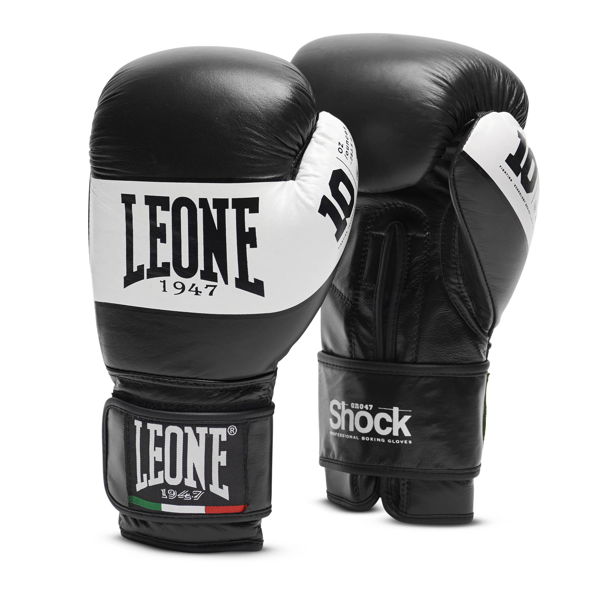 Leone-Leder-Boxhandschuhe-Shock Boxhandschuhe Shock schwarz