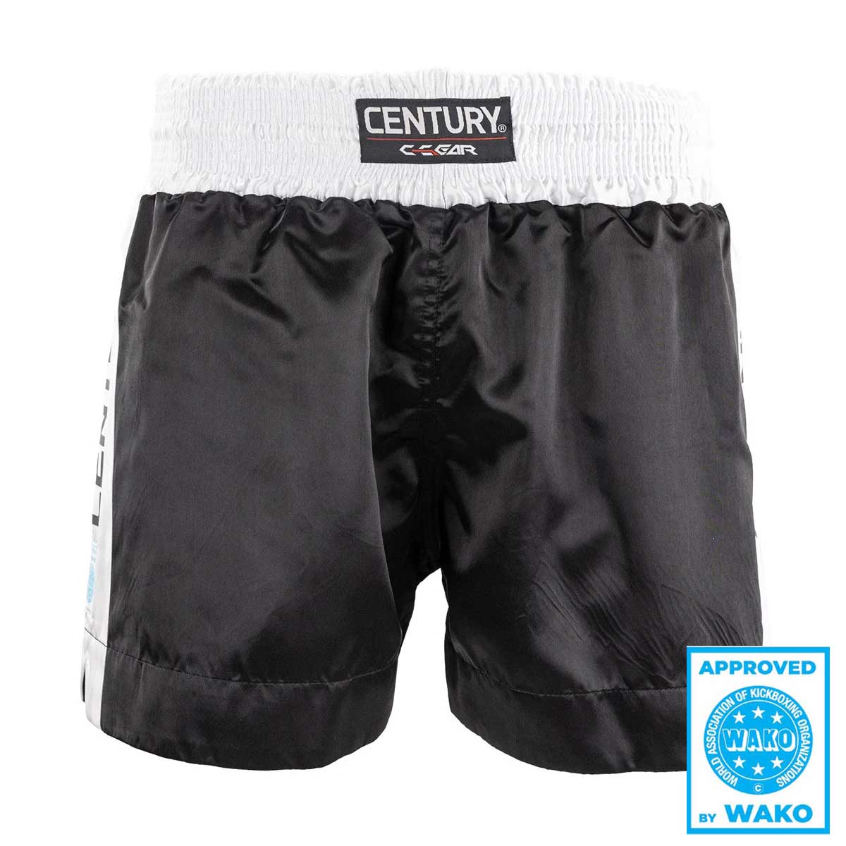 Kickboxing Shorts 2.0 WAKO zertifiziert Schwarz/Weiß